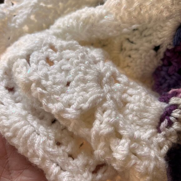 Crochet Granny Core Hand Knit Cardigan Sweater Purple M/L Cottage Fairy Girly - Picture 10 of 11